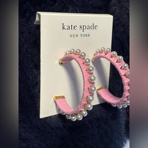 Kate Spade Pink Pearl Hoops